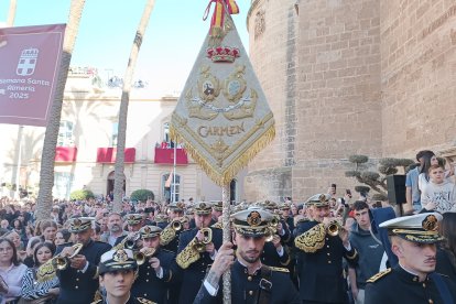 Imagen de la Banda de Cornetas y Tambores de Nuestra Señora del Carmen el pasado Miércoles Santo.