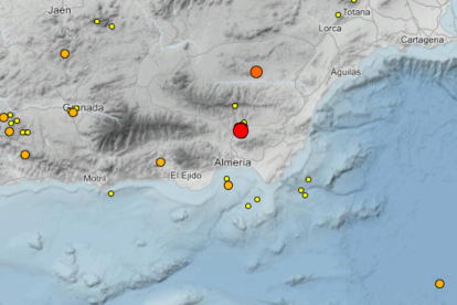 Terremotos ocurridos en Almería durante los últimos 10 días.