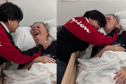 Dick y Gloria se reencuentran tras dejar su vivienda en Roquetas de Mar.