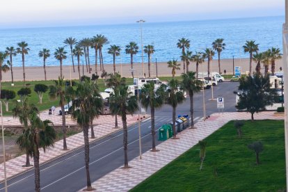 Caravanas aparcadas en la Urba.