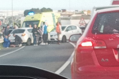 Imagen del accidente en Pampanico.