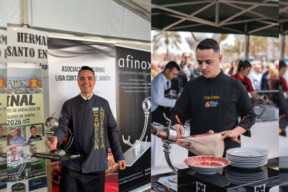 Fran Franco, Campeón de Andalucía cortando jamón.