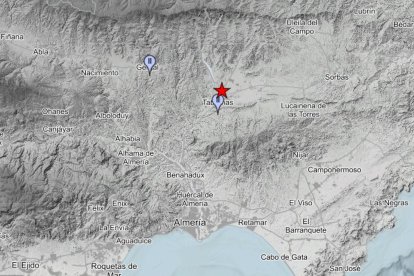 Datos del terremoto con epicentro en Tabernas de este lunes 16 de marzo.