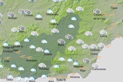 Mapa de previsiones de la Aemet para la jornada del sábado, 21 de marzo.