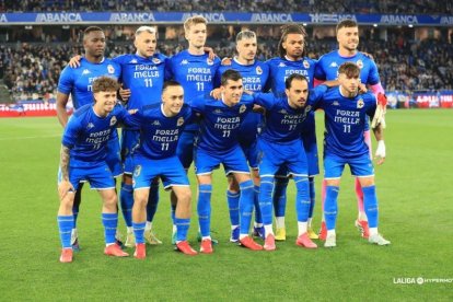 El once del Deportivo en Riazor ante el Zaragoza.