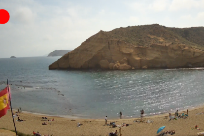 La Playa de los Cocedores de Pulpí, en una imagen capturada en tiempo real.