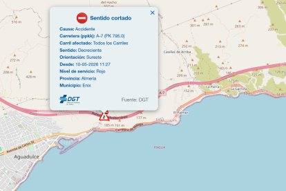 La DGT informa en su mapa de incidencias.