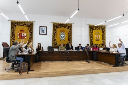 A la izquierda, los concejales socialistas de Carboneras en el Pleno.