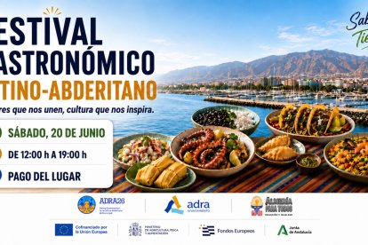 Cartel de la feria gastronómica en Adra.