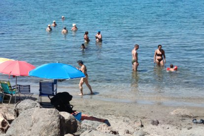 Así lucía la pequeña playa este pasado domingo.