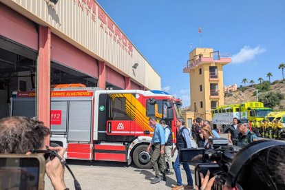 Pedro Sánchez llega al Puesto de Mando Avanzado instalado en Turre.
