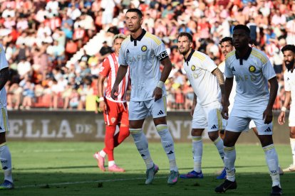 Cristiano Ronaldo en el partido ante el Almería en el Estadio de los Juegos Mediterráneos.
