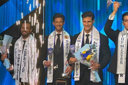 Rafa Plaza con su galardón en el show final de 'The Mister Spain 2026'