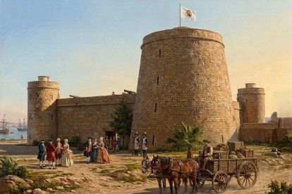 Imagen creada con IA sobre el posible entorno del Castillo de Santa en 1776.