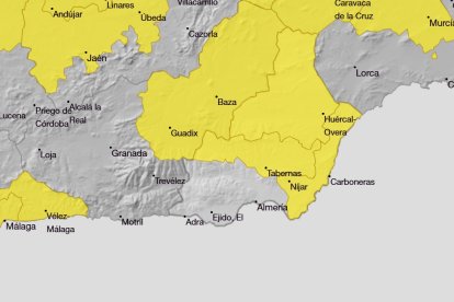 Aviso amarillo en casi toda la provincia de Almería por altas temperaturas para este domingo, 2 de agosto.