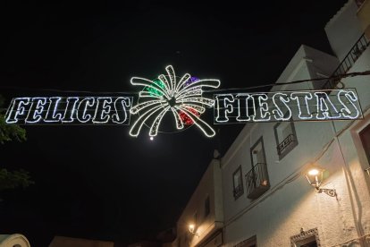 Decoración de luces en las calles de Abla