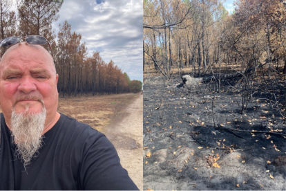 Diego Campoy y el bosque calcinado en Francia