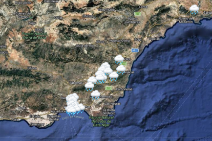Mapa de las precipitaciones de este viernes en la provincia a las 9:00 horas