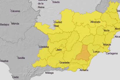 Mapa de avisos de Aemet para este jueves, 17 de septiembre.