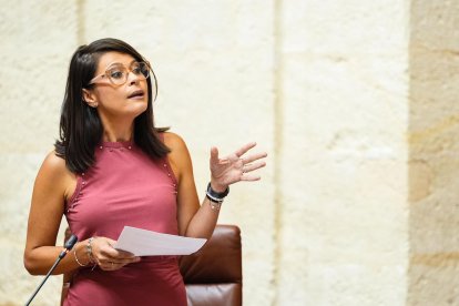 Ángeles Martínez en el Parlamento de Andalucía.