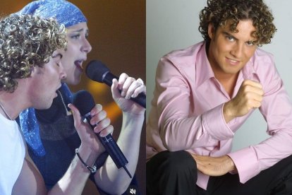 A la izquierda: David Bisbal junto a Rosa. A la derecha: el almeriense en una foto de la época.