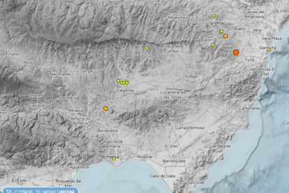 Actividad sísmica de la última semana en la provincia de Almería