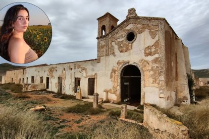 Una imagen de la influencer Ariane Hoyos junto a una imagen del Cortijo del Fraile.