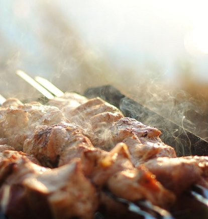 Pinchos de pollo.