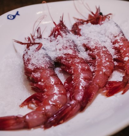 Gamba Roja de Garrucha en el Restaurante Escánez.