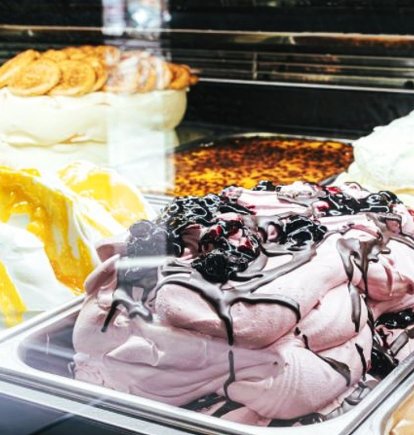 Vitrina con algunos de los sabores que ofrece 'Marconata'.