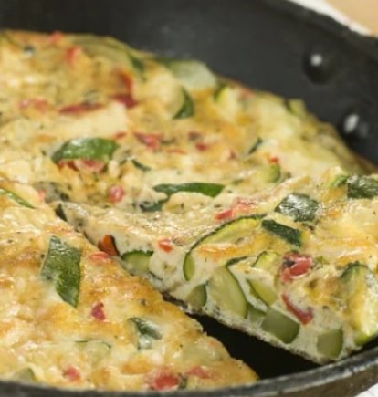 Una receta de tortilla de calabacín.