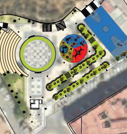 Diseño de cómo lucirá el Parque San Pablo de Olula del Río tras su remodelación.