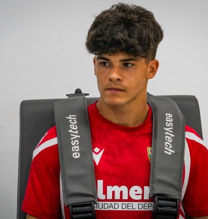 Quim Junyent, el día que llegó a la UD Almería.