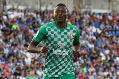 Umar Sadiq en el partido del ascenso a Primera en Leganés en 2022.