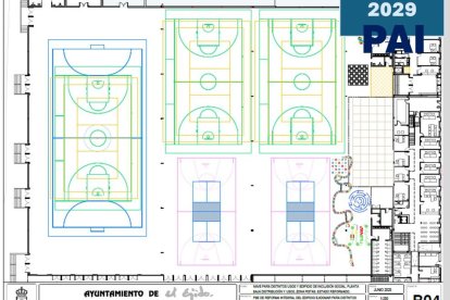 Proyecto de pistas que se realizarán en la antigua nave de Ejidomar.