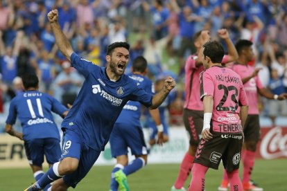 Jorge Molina en la final del Play Off entre Getafe y Tenerife. Subieron los azulones.