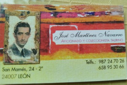 La tarjeta de coleccionista de José con la fotografía de Manolete.