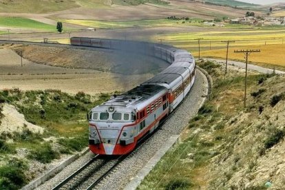 La potencia del Talgo en Gobernador en el año 1992 con las ramas de Almería y Granada.