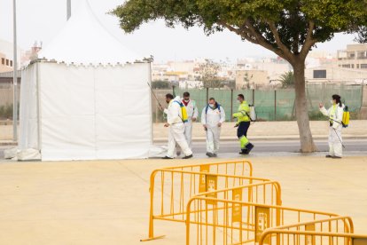 La próxima semana recibirán la dosis de AstraZeneca en el Palacio de los Juegos Mediterráneos unos 240 agentes del Cuerpo Nacional de Policía.