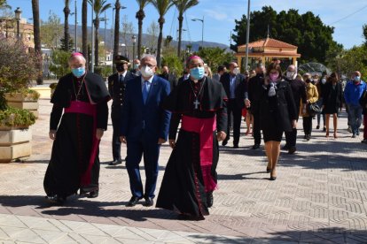 El arzobispo Bernardito Auza junto a González Montes, Gómez Cantero y el alcalde de Vícar.