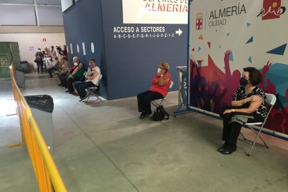 Zona de espera tras ser vacunado.