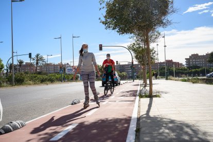 Carril bici de nueva creación en la Vega de Acá gracias a la inversión de los fondos europeos