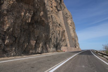 Pared sobre la que se han hecho las obras.