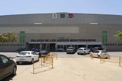 Zona de vacunación desde el coche.