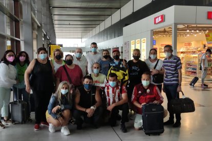 Antes de embarcar en el Aeropuerto de Málaga.