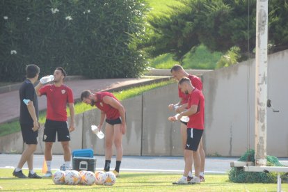 Los cuatro descartes refrescándose.