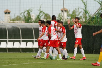 La celebración del 1-0.