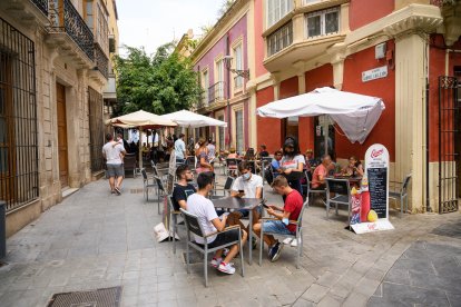 Los bares del centro, a pleno rendimiento.