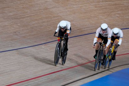 En plena competición.