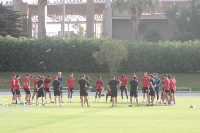 La charla de Rubi antes del entrenamiento.